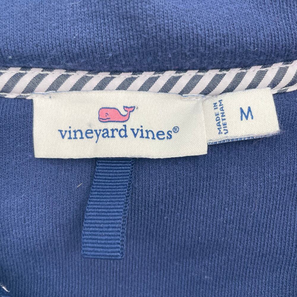 Vineyard Vines Women's 1/4 Zip "Stripe Shoulder Shep Shirt" Whales, Size M - Picture 7 of 12